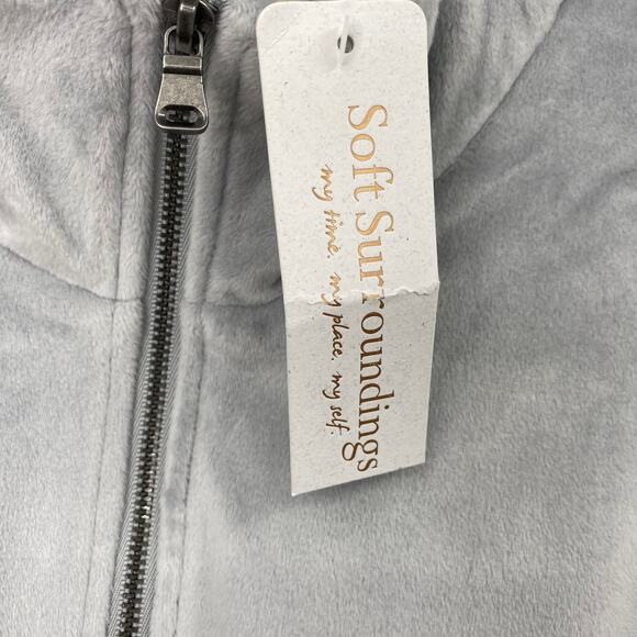 Soft Surroundings Auberon Mini Dress Coziest Zip Up Tunic Pullover Silver NEW S - Picture 8 of 10